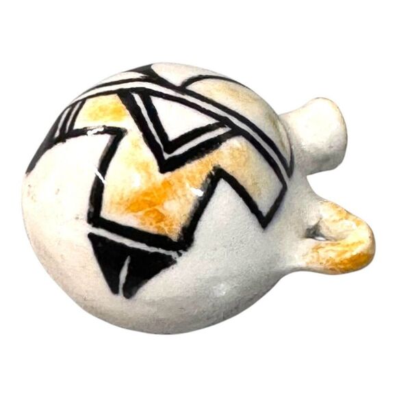 Vintage Acoma Pottery Miniature Canteen Mini With Hand-Painted Geometric Design - Picture 2 of 7